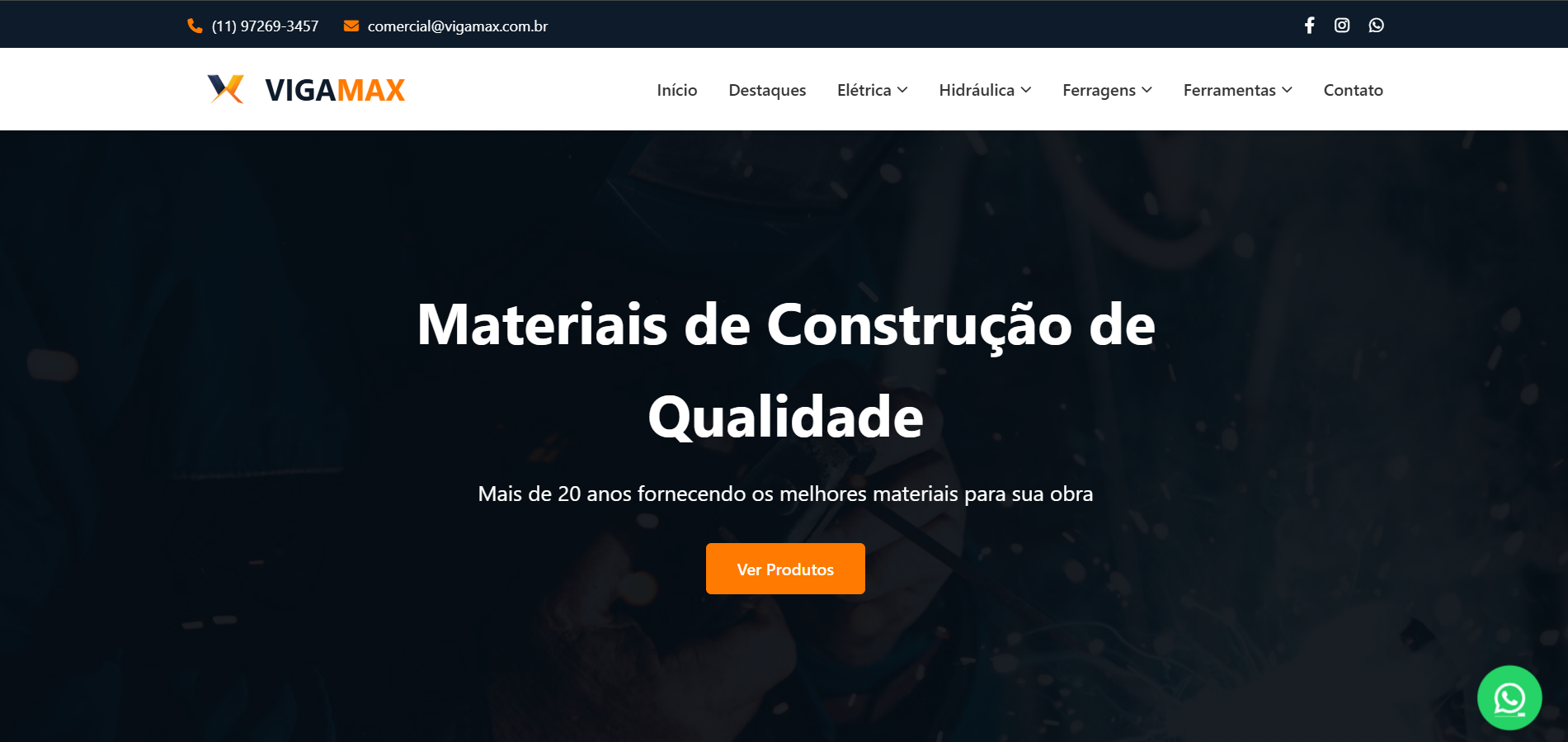 Site da Vigamax criado pela Cold Sites